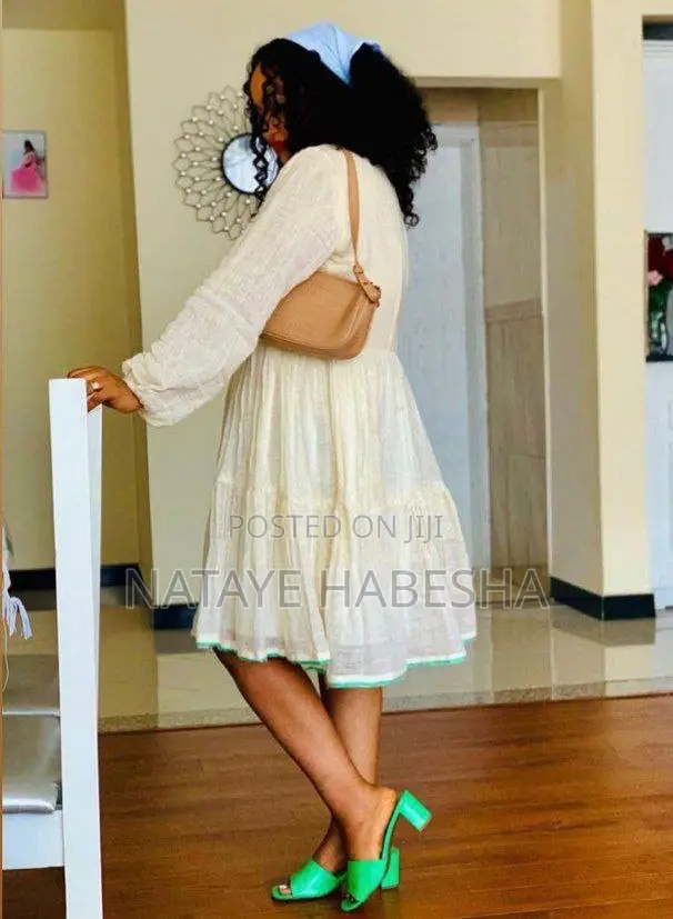 የሀበሻ ቀሚስ Habesha Kemis Dress ሽፎን Chiffon Yehabesha Libs Ethiopian Suit