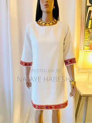 የሀበሻ ቀሚስ Habesha Kemis Dress ሽፎን Chiffon Yehabesha Libs Ethiopian Suit