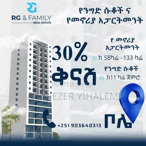 በ 30% ቅናሽ የንግድ ሱቆችንና የመኖሪያ ቤቶችን በመሃል ቦሌ አደይ አበባ ስታድየም ፊት ለፊት