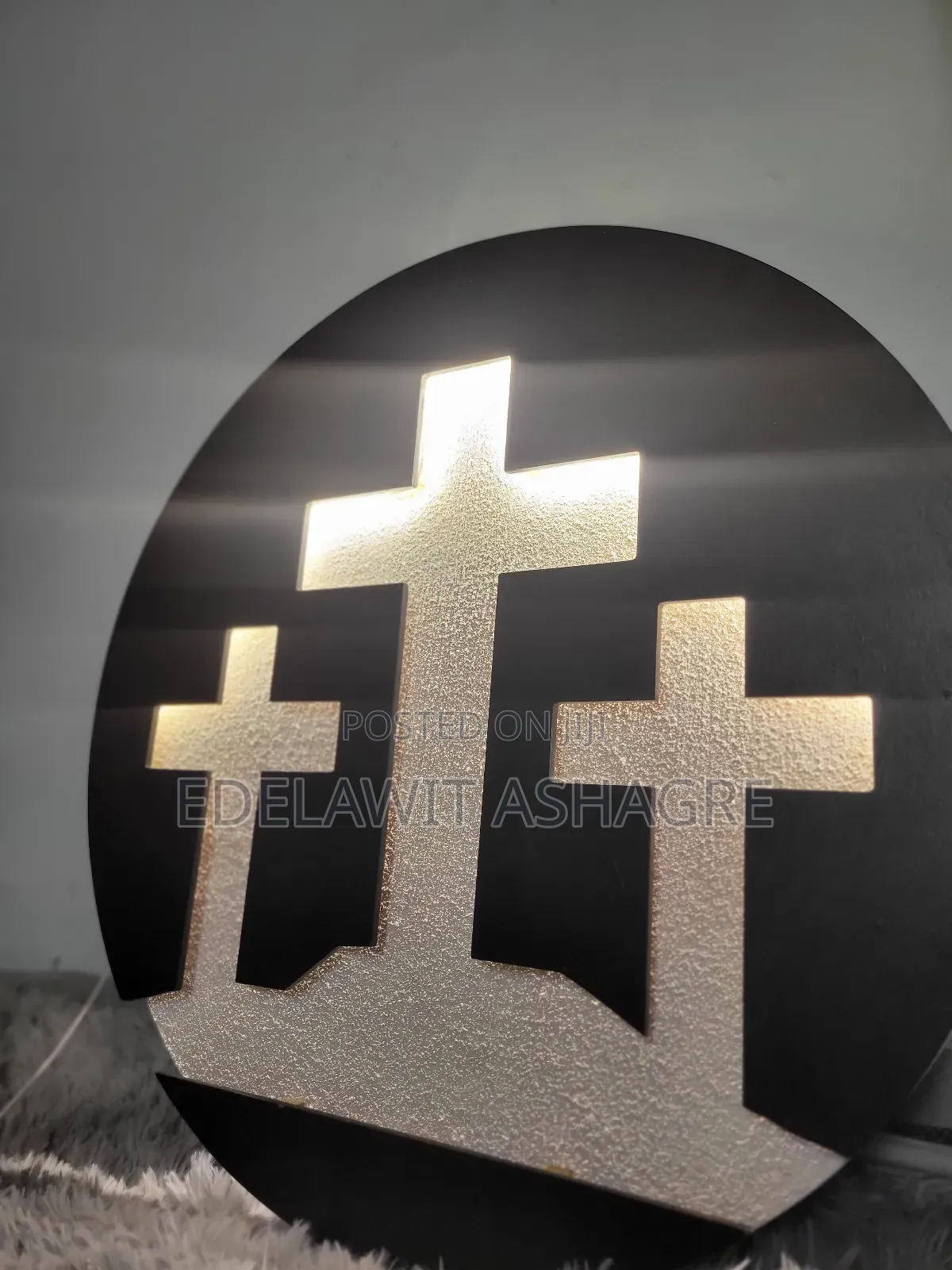 Led Wooden Cross Decor