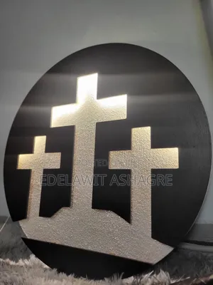 Led Wooden Cross Decor