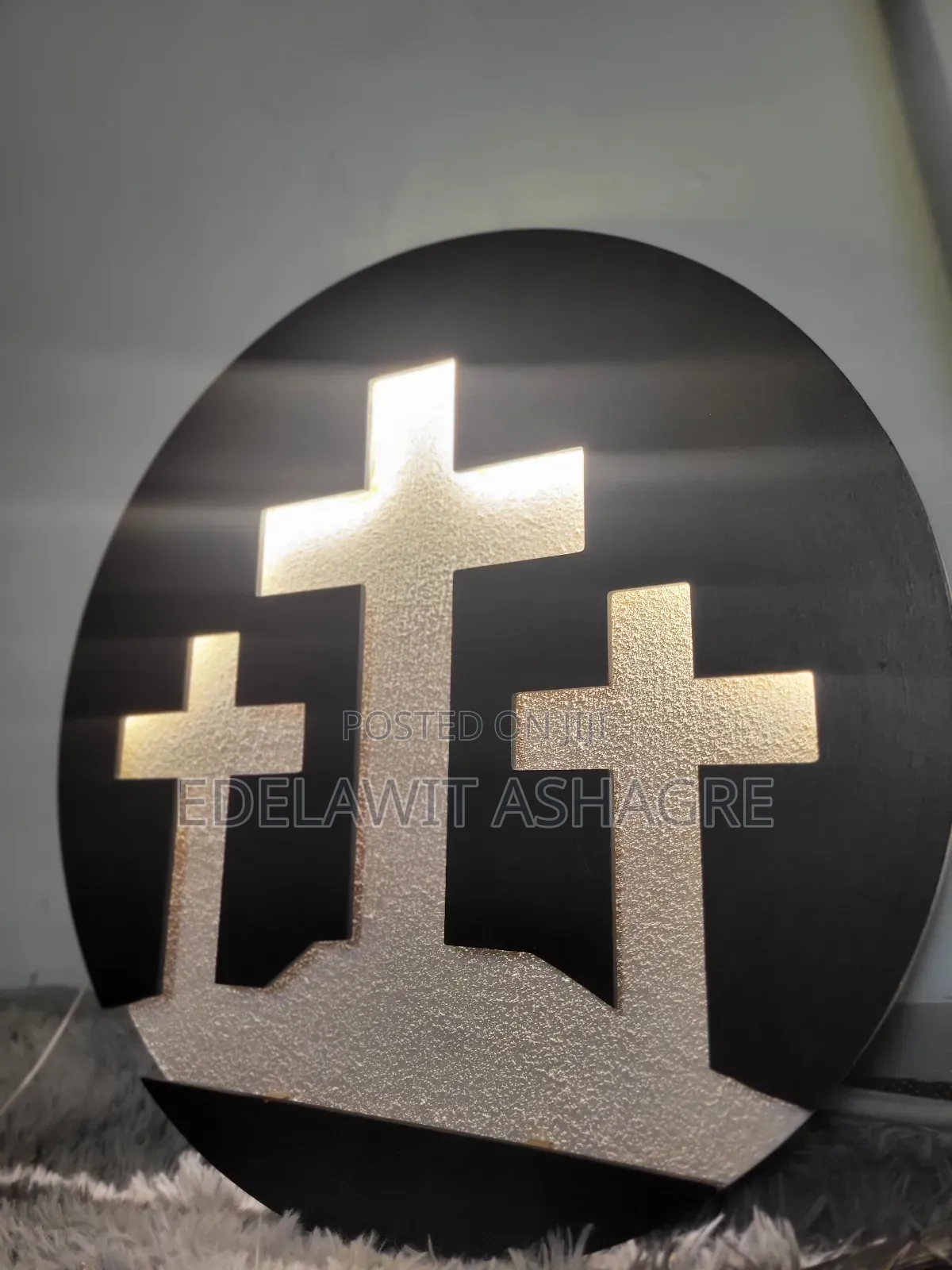 Led Wooden Cross Decor