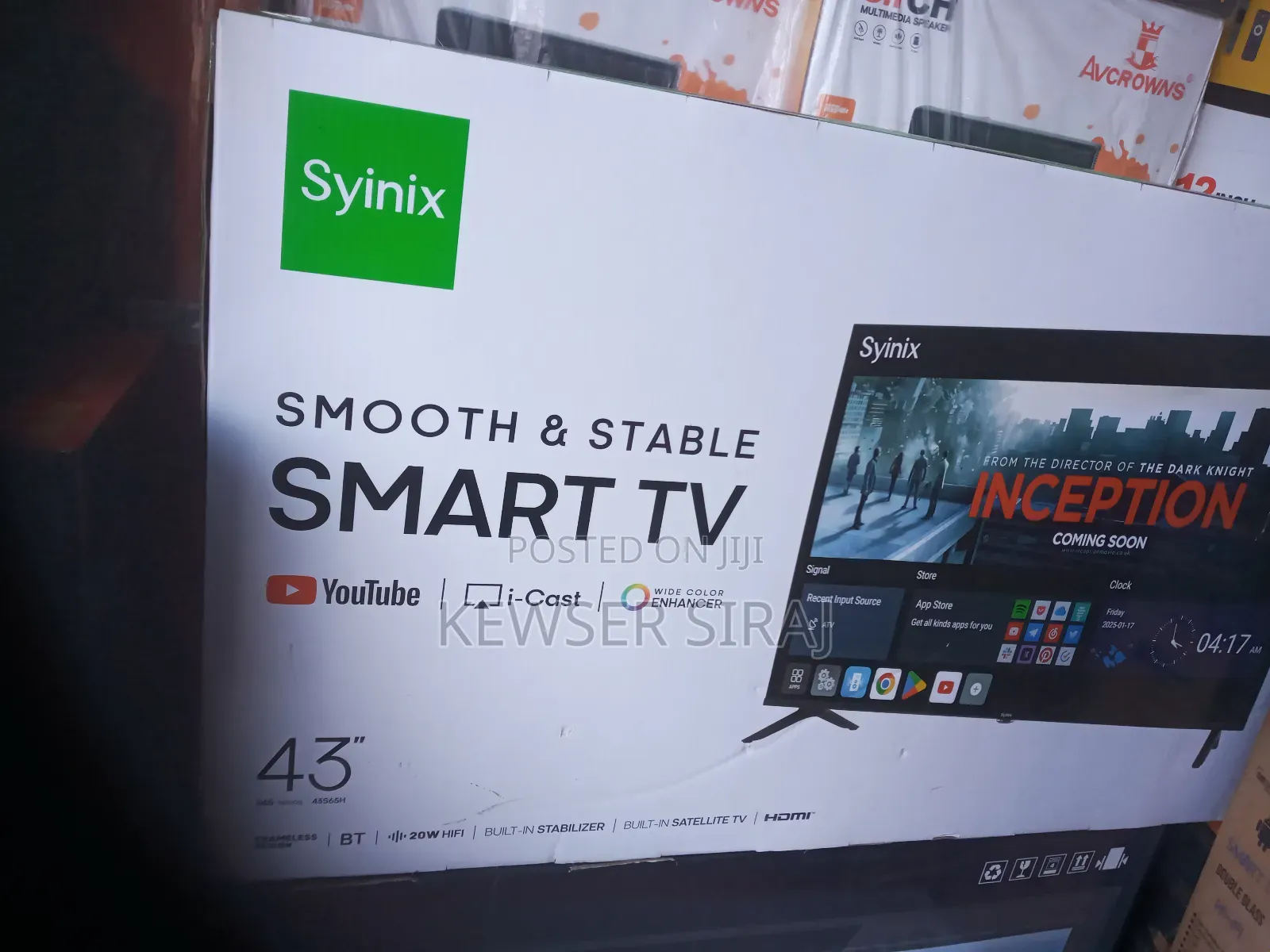 Syinix 43inch Tv Smart Android New 20 25 Model Frameless Screen