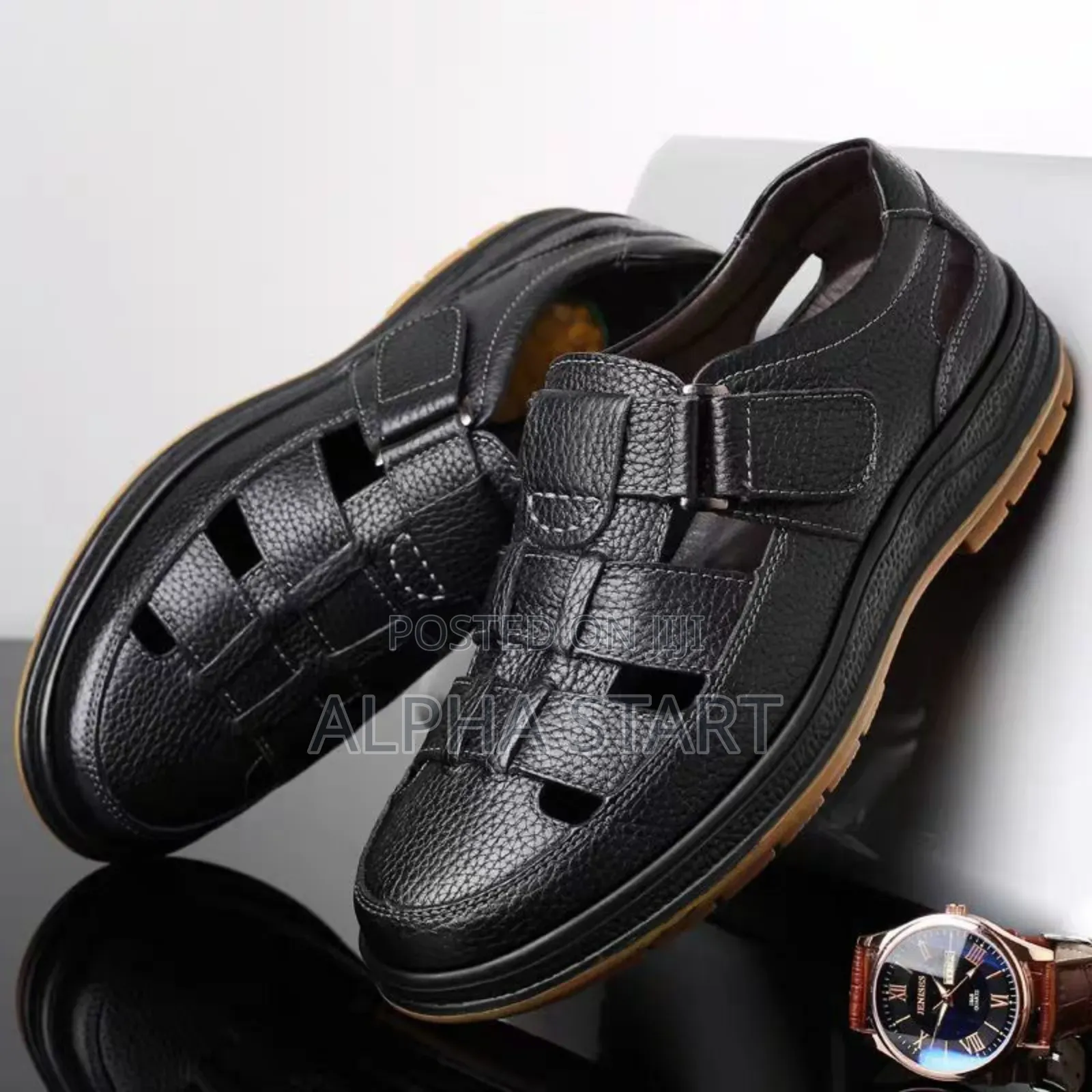 Sandals ሸበጥ Black High Master Quality Smooth Sneakers