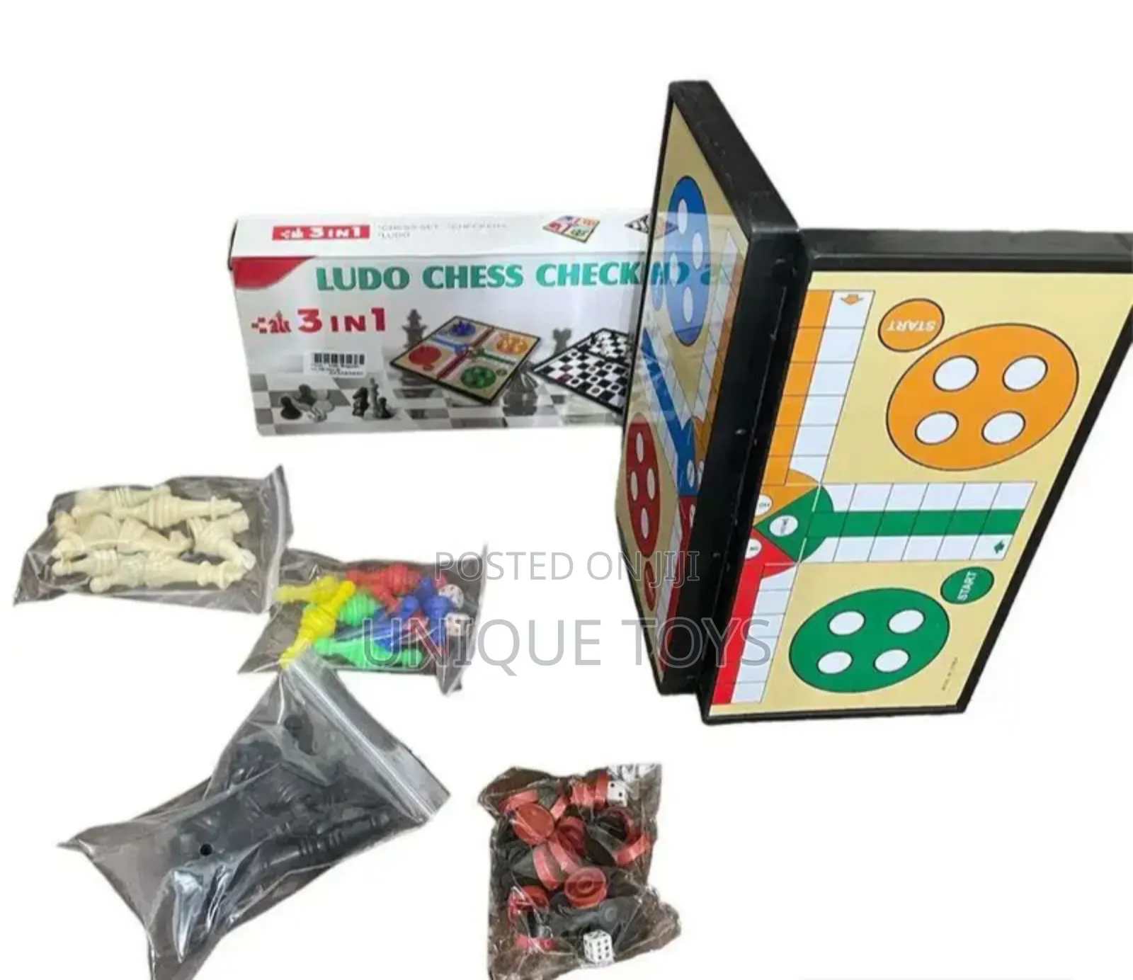 3-in-1 Magnetic Board Game Set Ludo • Chess • Checkers