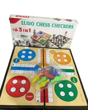 3-in-1 Magnetic Board Game Set Ludo • Chess • Checkers