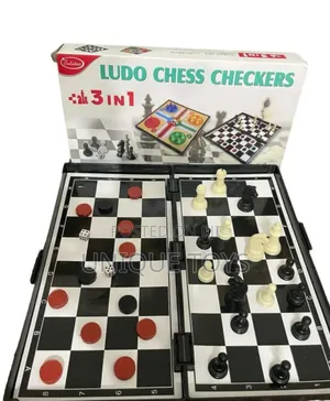 3-in-1 Magnetic Board Game Set Ludo • Chess • Checkers