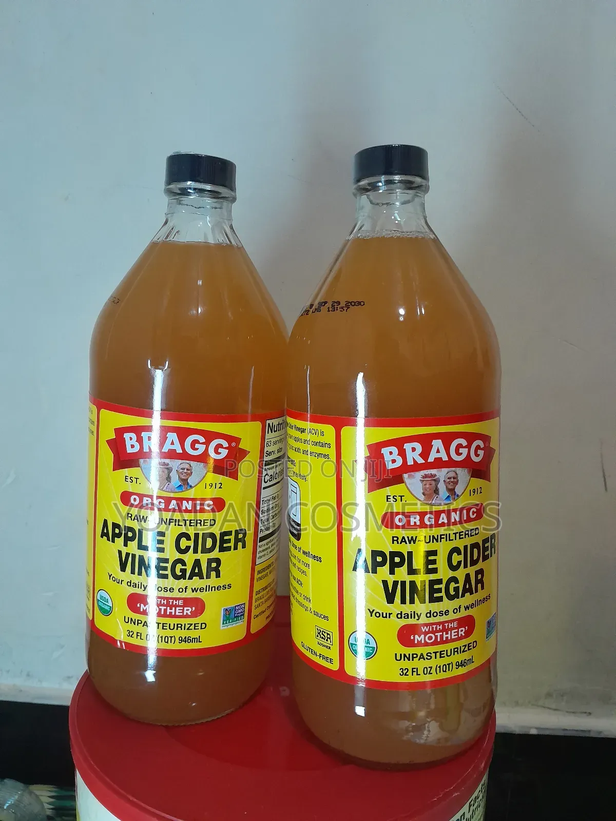 100% Original Apple Cider Vinegar 946ml (ለዲቶክስ እና ለክብደት ለመቀነስ )