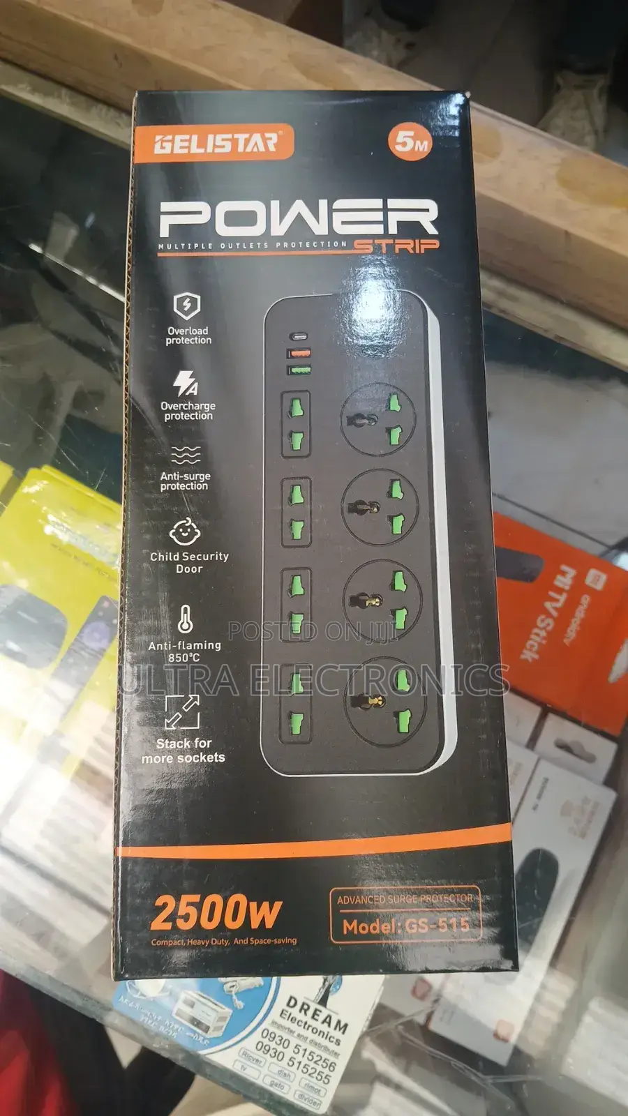 Gelistar Model: Gs-515 Multiple Outlets Protection Power Strip.