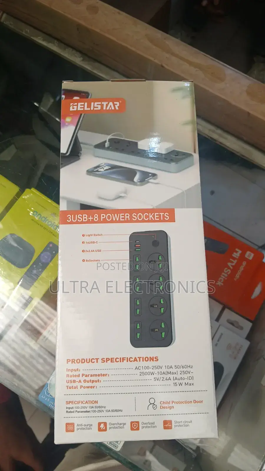 Gelistar Model: Gs-515 Multiple Outlets Protection Power Strip.