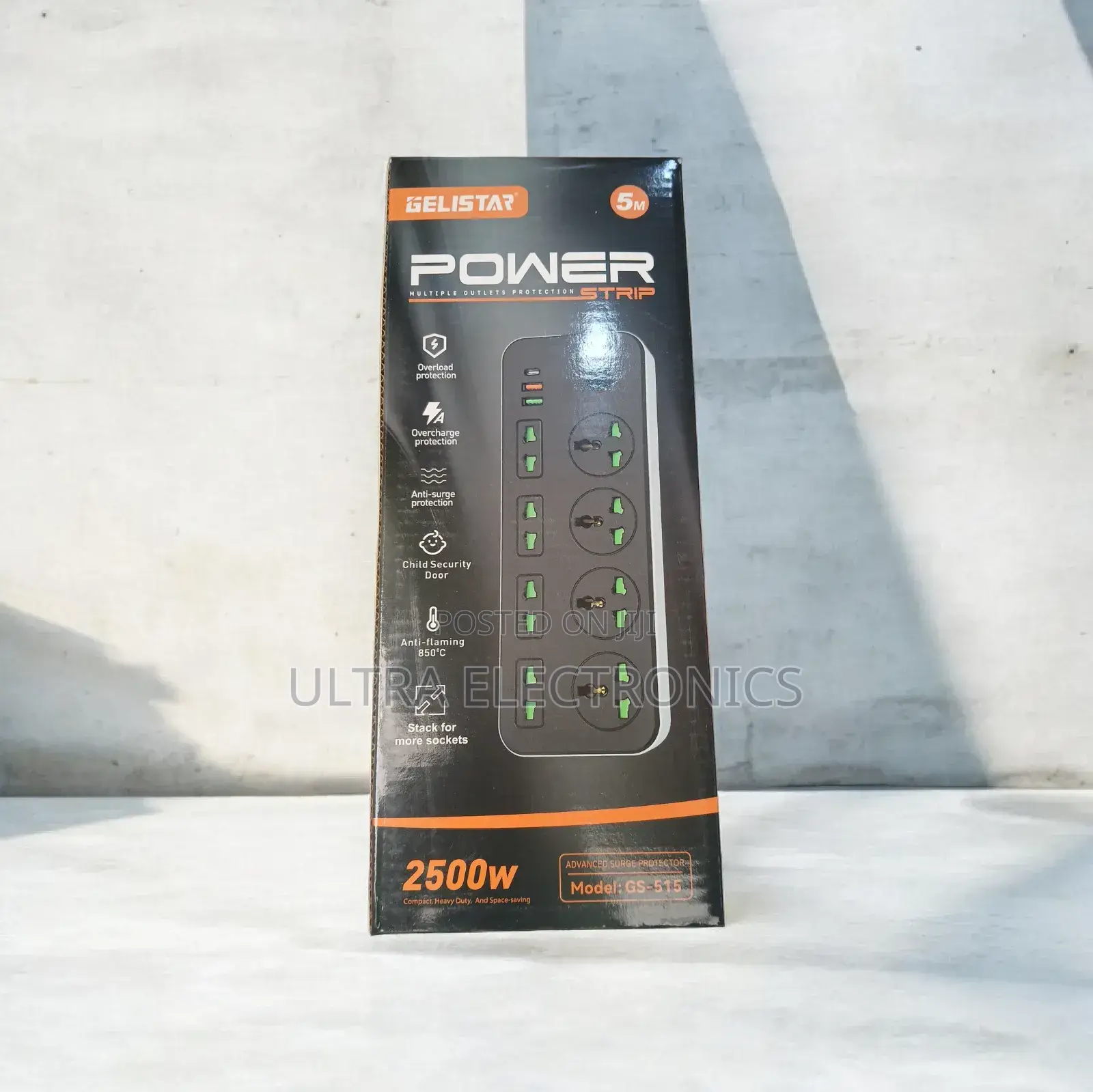 ማከፋፋያ Power Protcter Overload, Power Rating It Is Rated for 2500w.