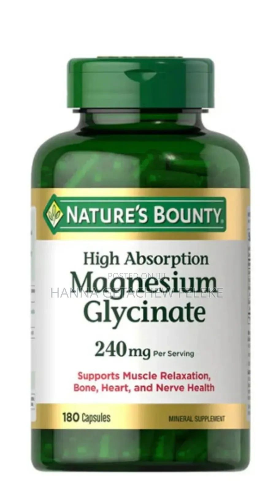Nature’S Bounty Magnesium Glycinate 240 Mg – 180 Capsules
