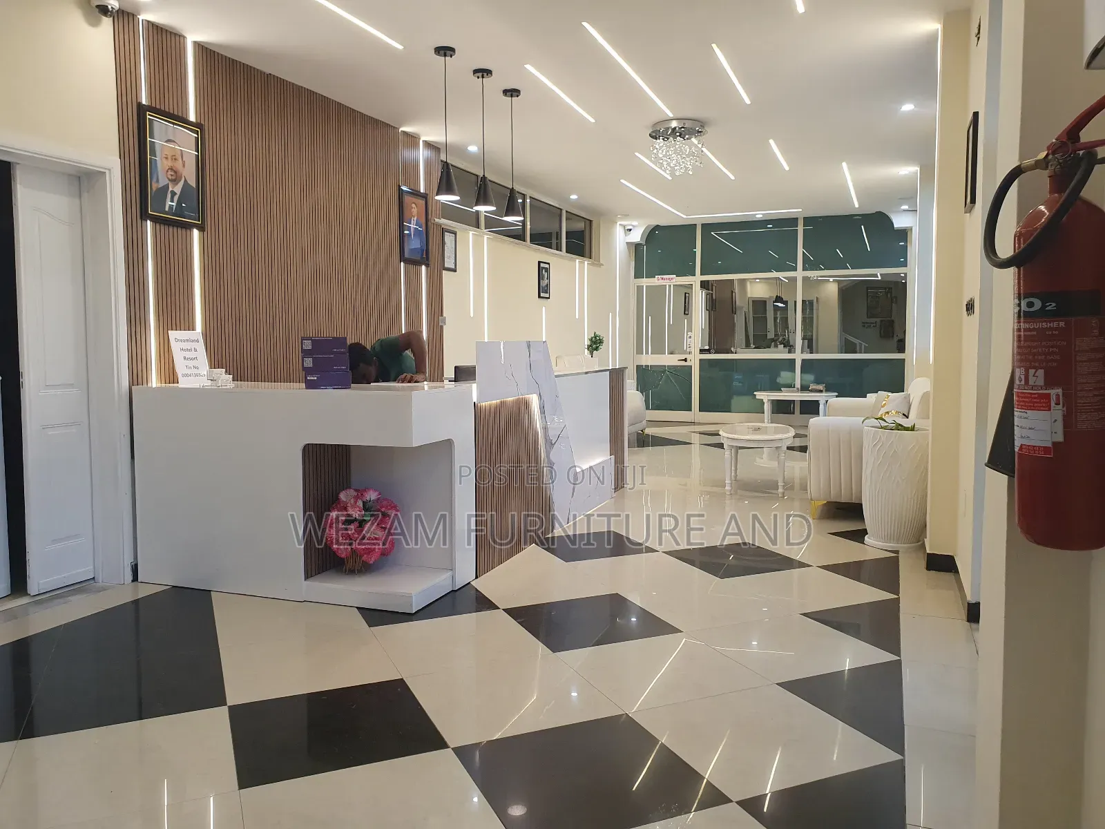 Reception Desk With Wall Work