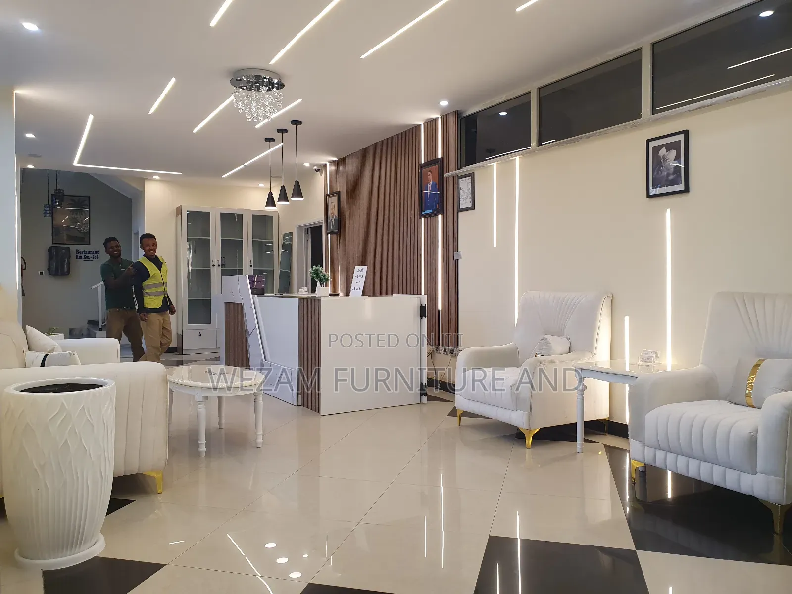 Reception Desk With Wall Work