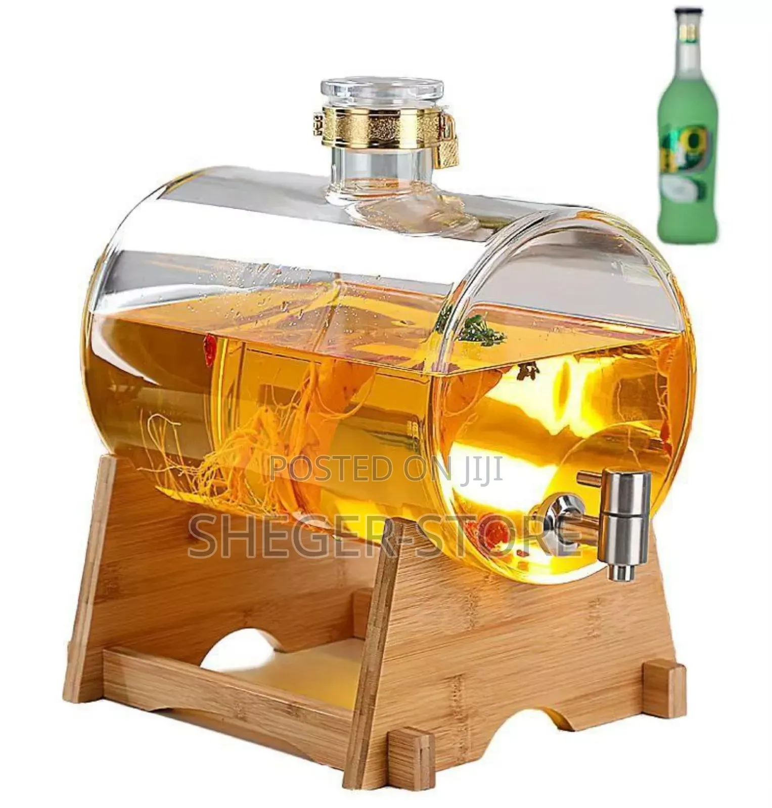 High Class Glass Dispenser Jar With Bamboo Stand