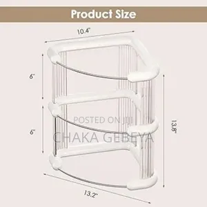 3-tier Glass Corner Shelf For Makeup, Perfume Skincare Organizer