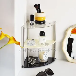 Space-saving Corner Beauty Shelf - Organize Cosmetics Bottles
