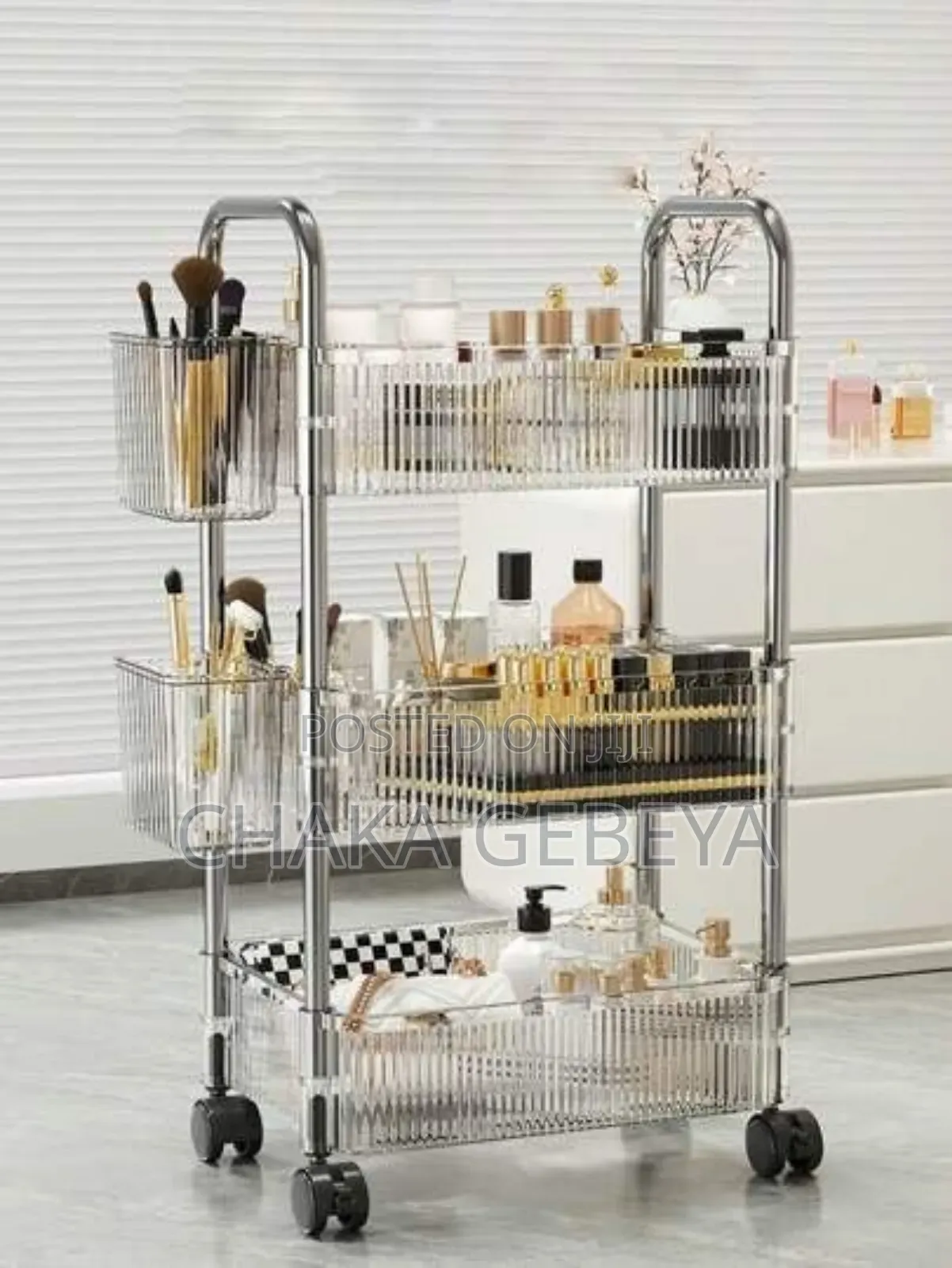 Multi-purpose Rolling Cart - Perfect For Kitchen, Bathroom, Or Nursery