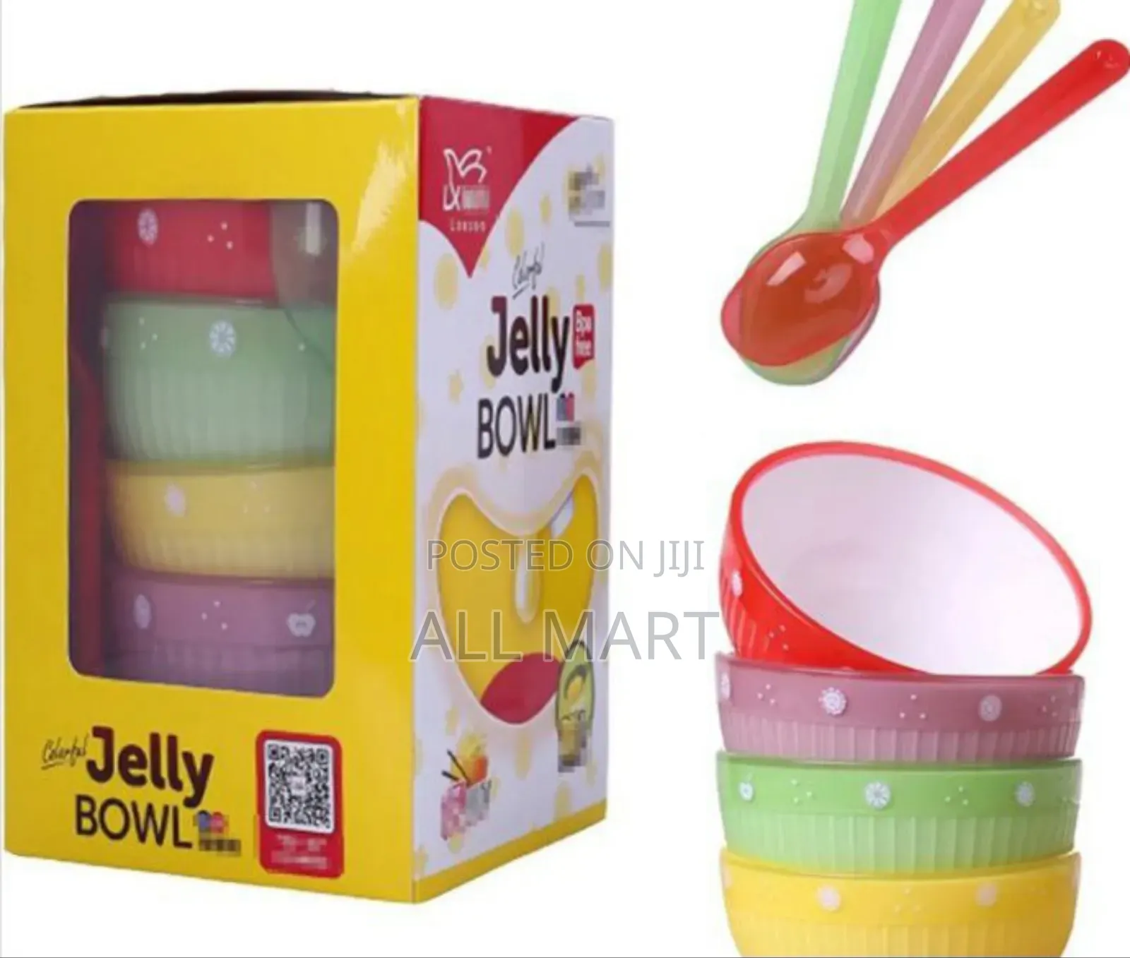 4pcs Jelly Bowl Set With Spoon