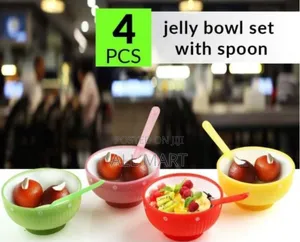 4pcs Jelly Bowl Set With Spoon