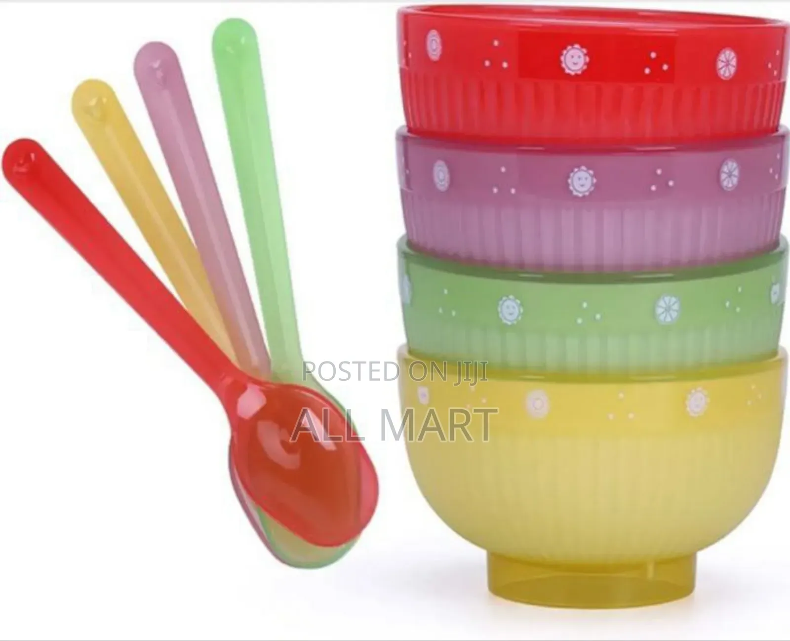 4pcs Jelly Bowl Set With Spoon