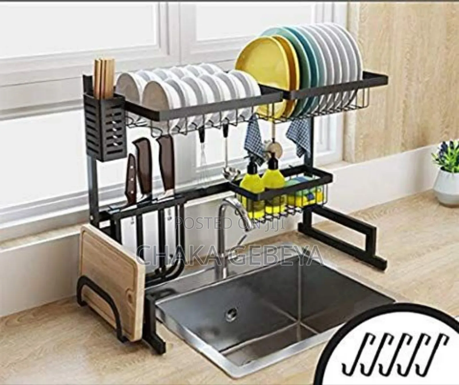 2-tier Dish Drying Rack With Drain Tray-space Saving Kitchen Organizer