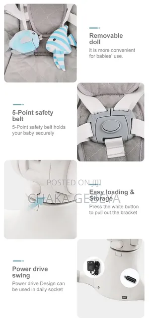 Automatic Baby Swing With Bassinet Mode - Holds Up to 18kg, 5 Speeds