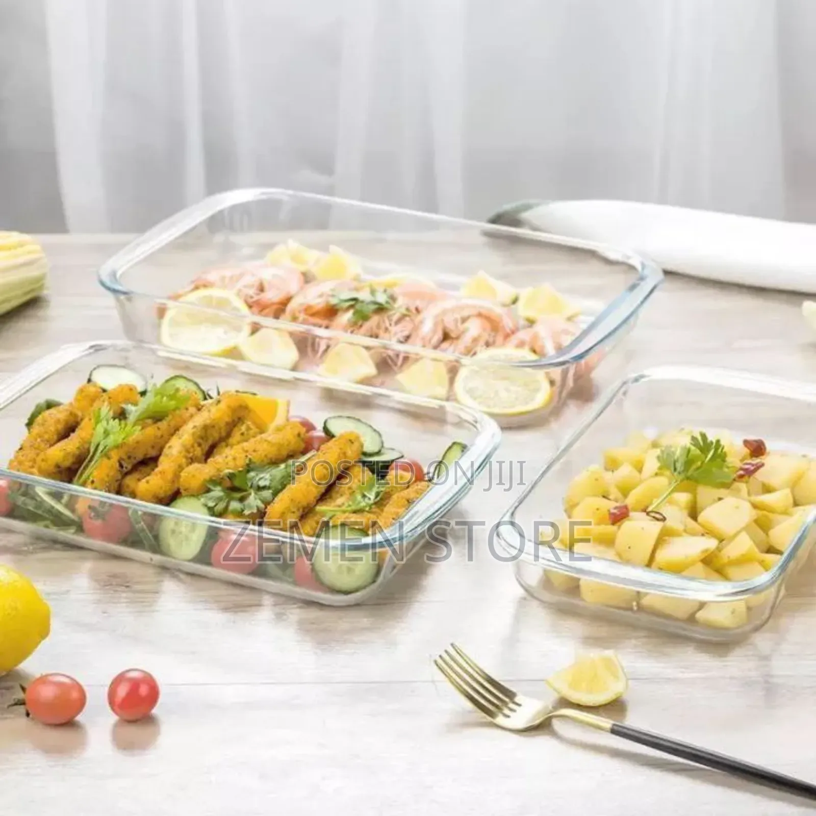 Premium 3-Piece Tempered Glass Bakeware Set (3.1l/2.5l/1.8l)