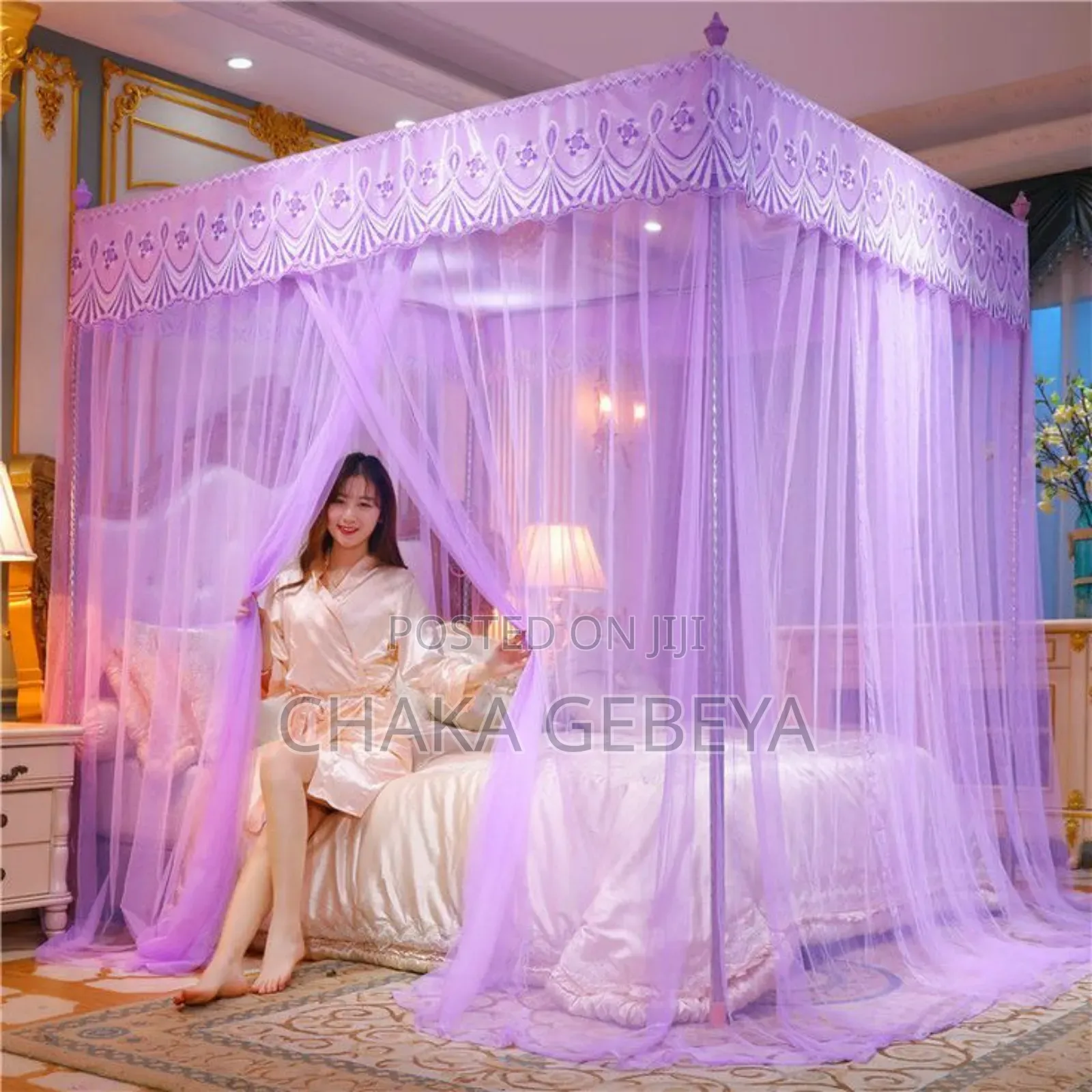 Elegant Bed Canopy Mosquito Net - Chemical-Free, Multiple Colors