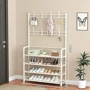 Space-Saving Entryway Organizer - Holds Coats, Shoes, Bags Books