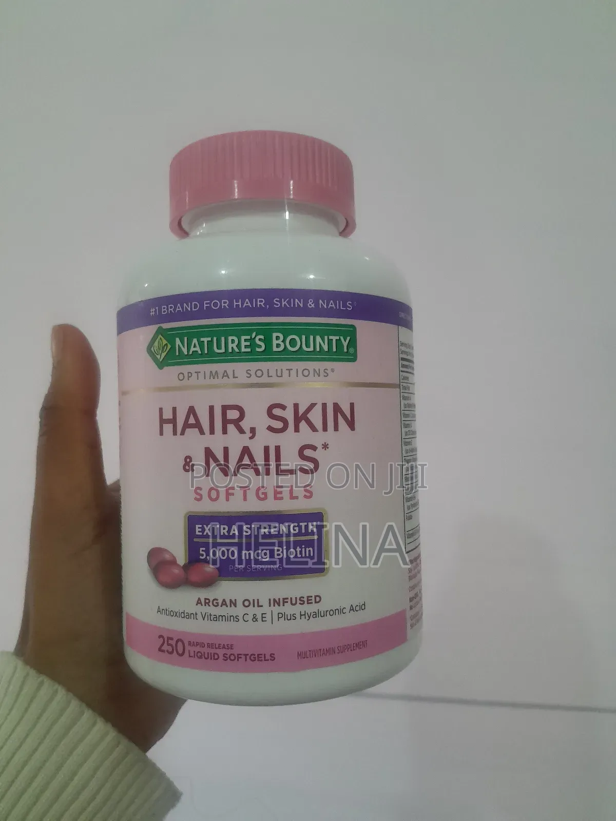 Hair,Skin Nails 5000mcg Biotin Argan Oil Infused 250 Liquid Softgels