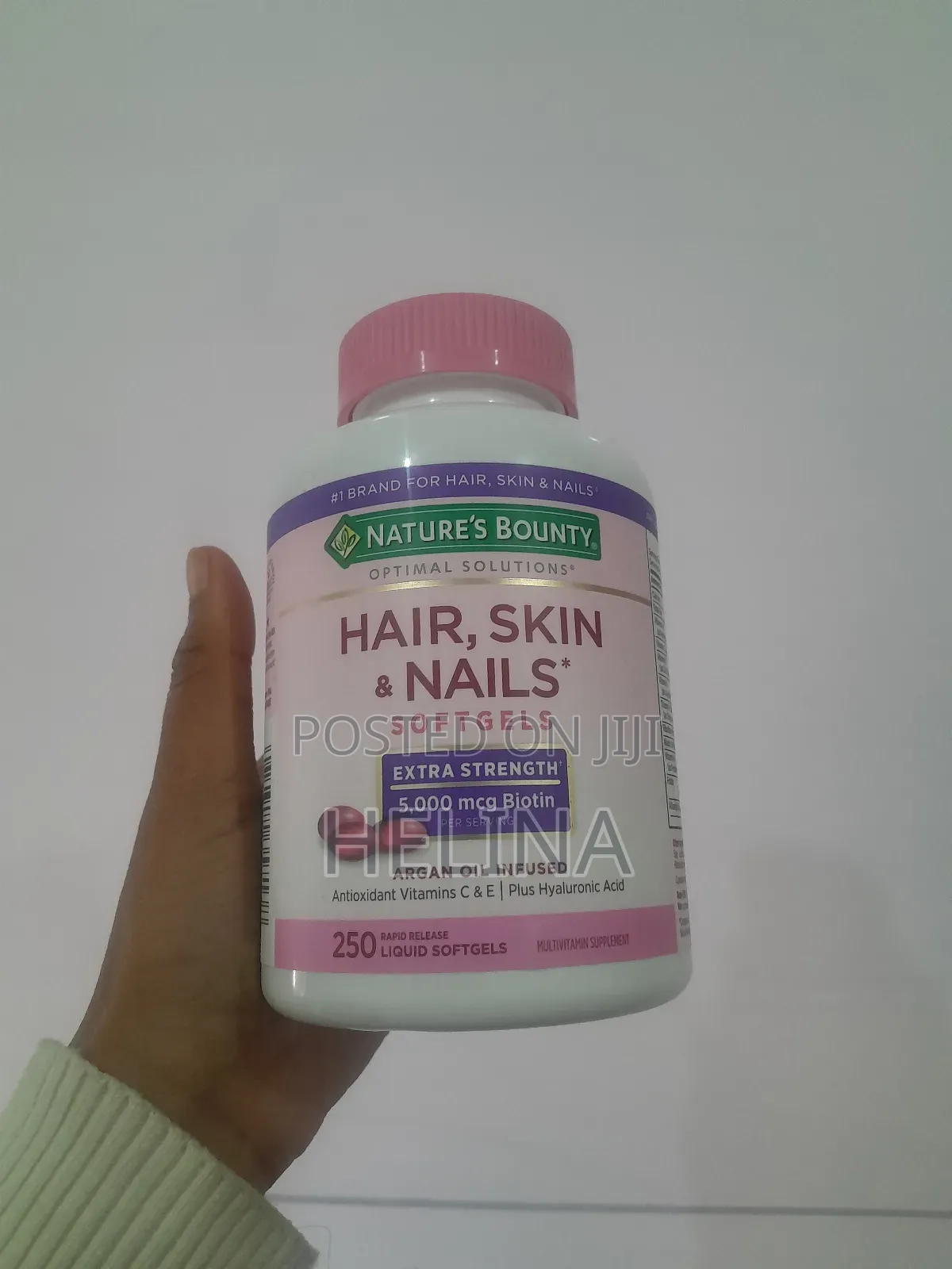 Hair,Skin Nails 5000mcg Biotin Argan Oil Infused 250 Liquid Softgels