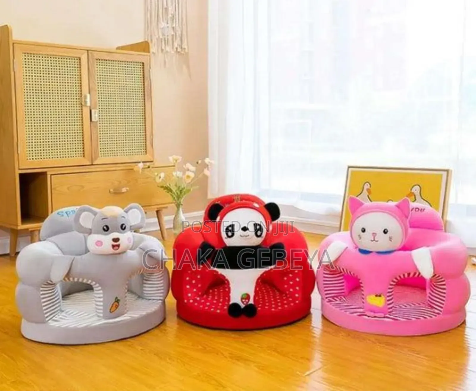 Soft Plush Baby Sitting Chair/Sofa - Full Back Support, Animal Designs