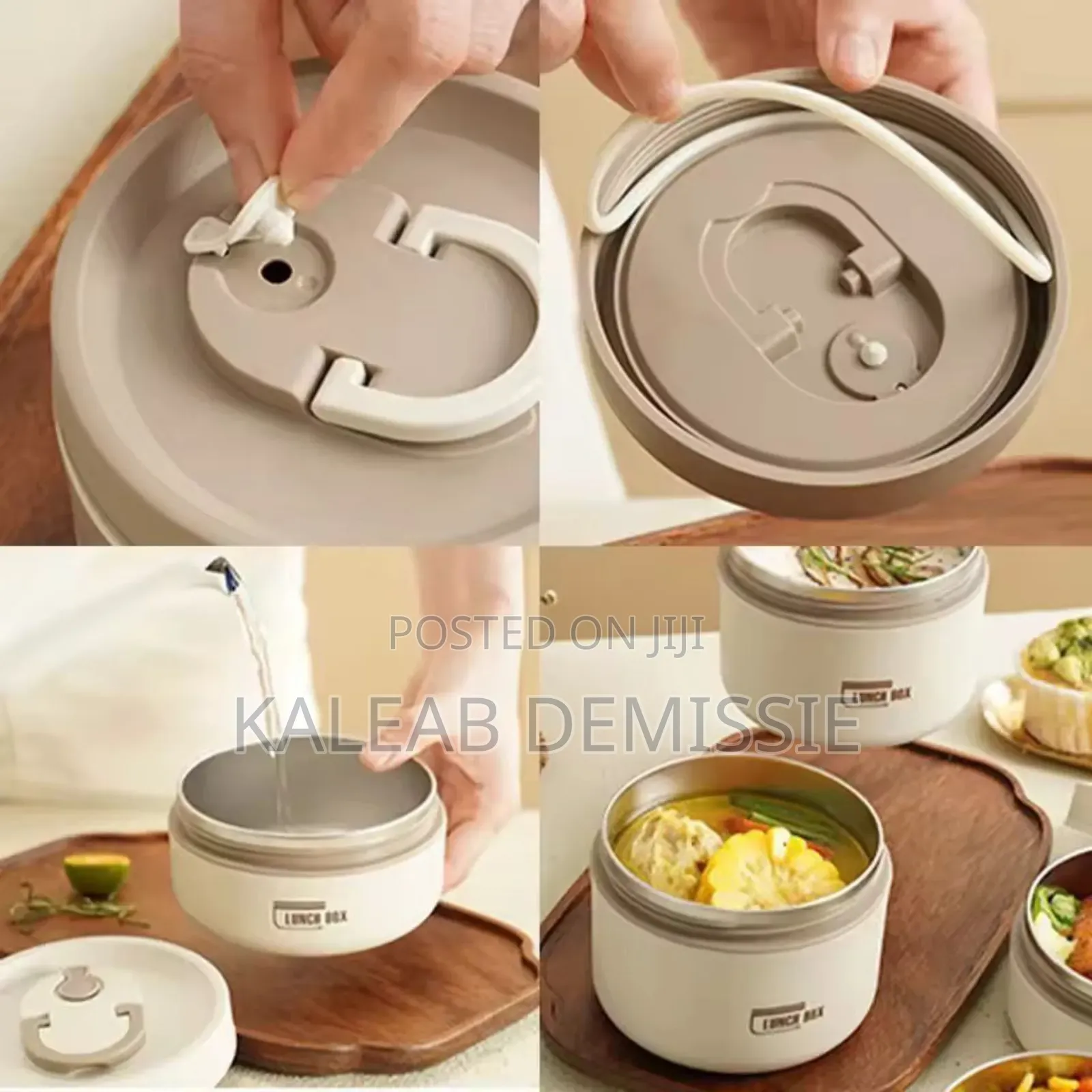 4 የምሳ እቃ ፣ 1 የምሳ እቃ መያዧ ቦርሳ በአንድ ላይ የያዘ