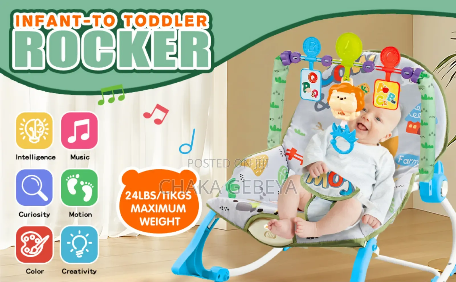 5-in-1 Newborn Rocker With Sound Soothes, Feeds, Educates, Holds 18kg