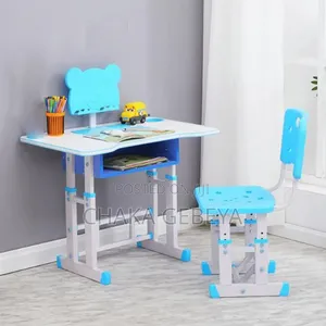 Children's Study Desk Chair Set - With Storage Box,Cup Holder Rack