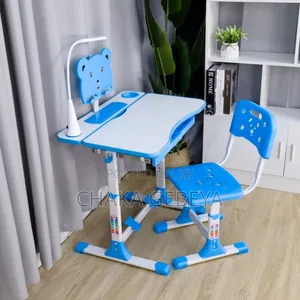 Children's Study Desk Chair Set - With Storage Box,Cup Holder Rack
