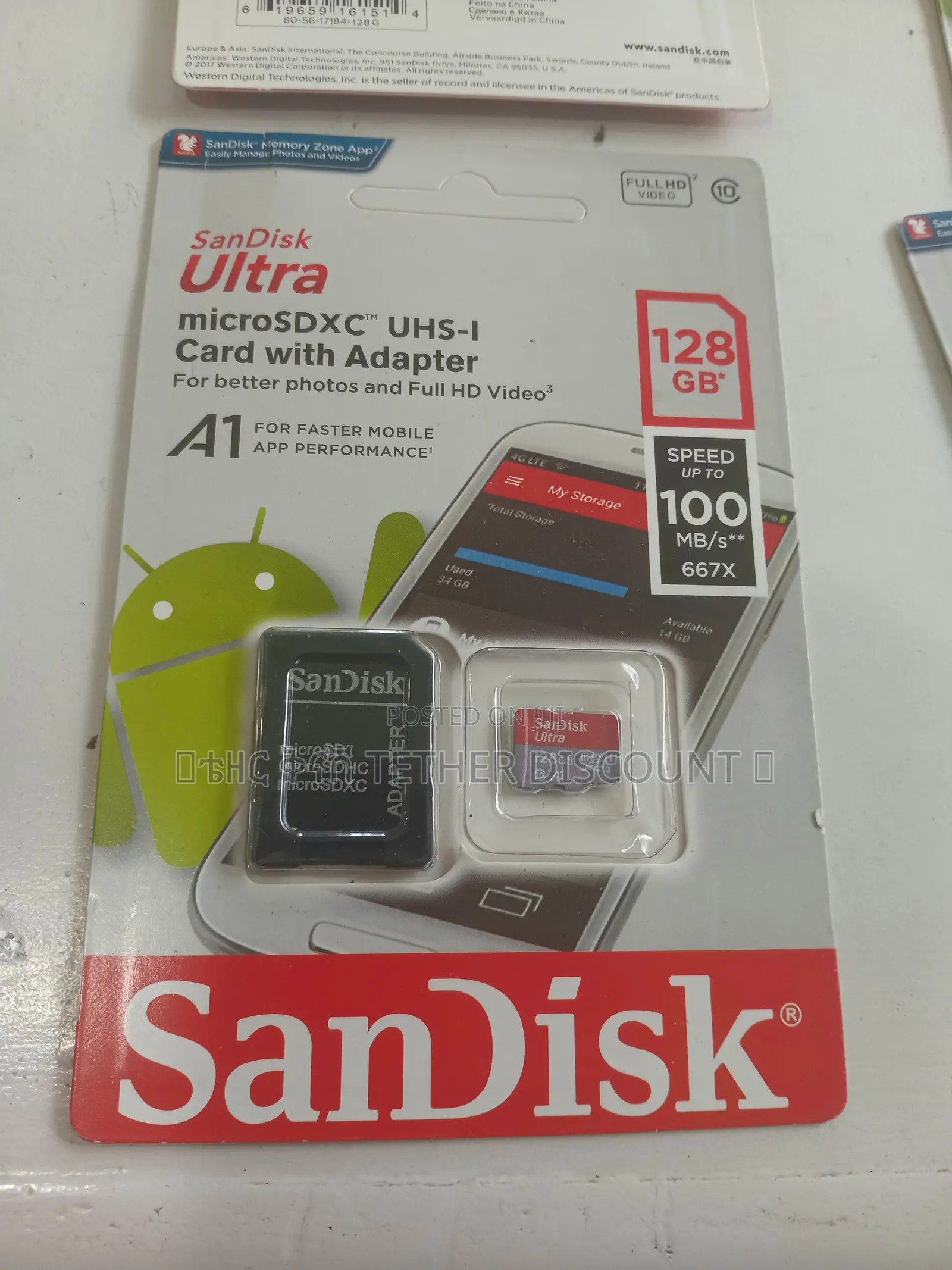 Sandisk Uitra Microsdxcuhs-I Card With Adapter