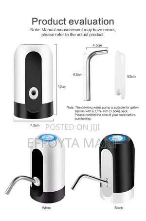 Rechargeable Water Dispenser Jar ላይ በመገጠም የመጠጥ ዉሃ የሚስብ