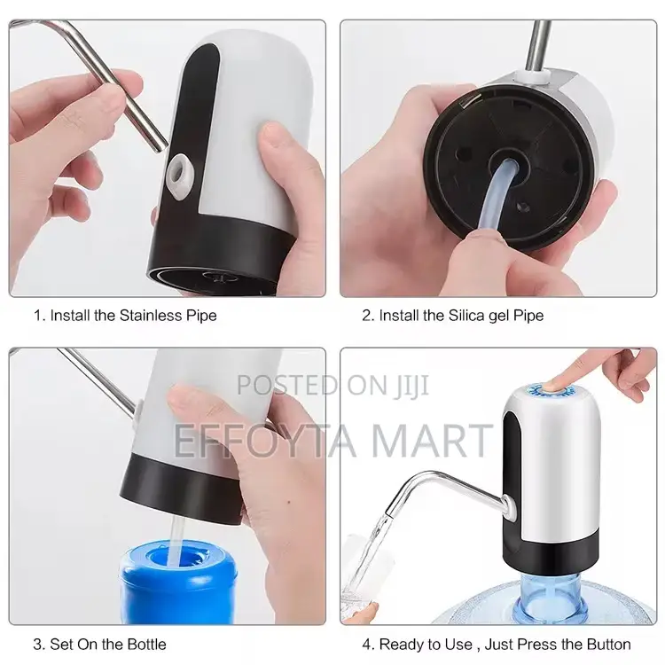 Rechargeable Water Dispenser Jar ላይ በመገጠም የመጠጥ ዉሃ የሚስብ