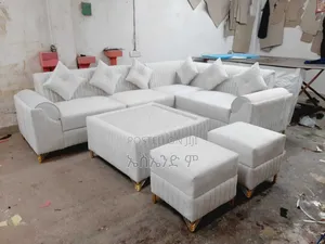 Dessia Style Sofa With Table Design Full Leather