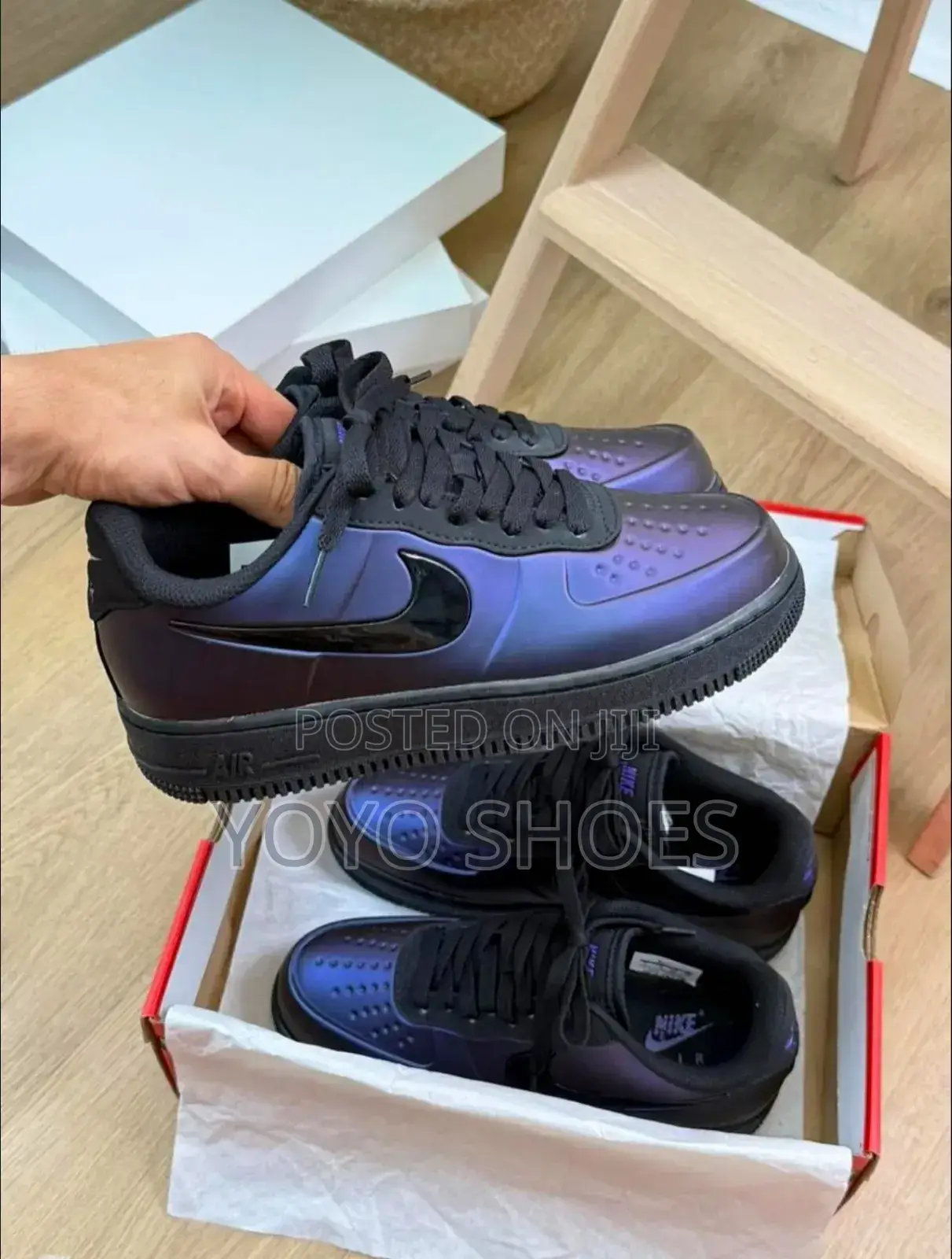 Nike Air Force 1 Foam Posite Blue Black Fashion Shoes