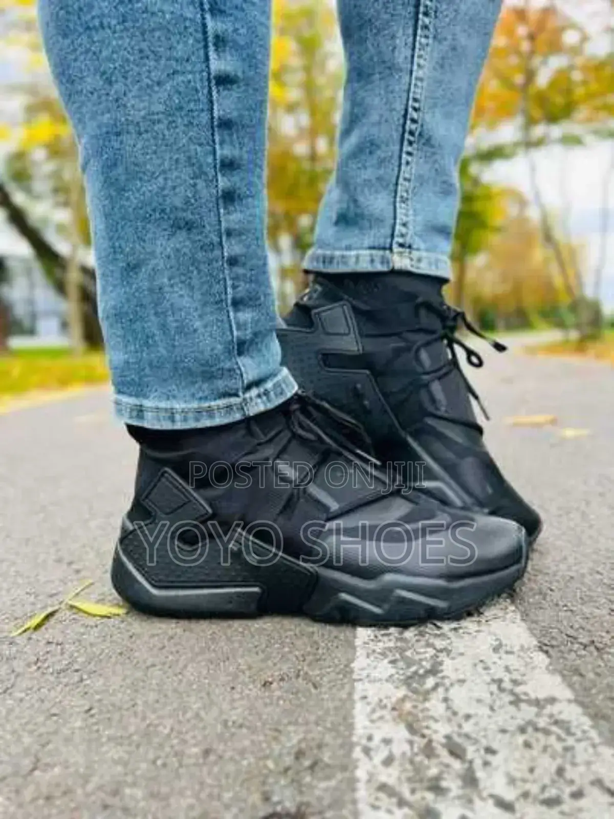 Nike Grip Huarache Triple Black Fashion Boots