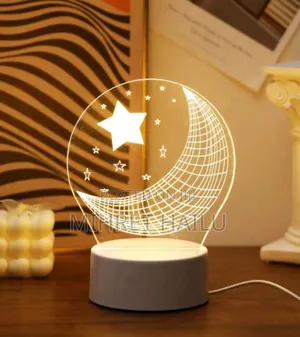 Star Moon 3d Acrylic Night Light, Usb Powered, Suitable for Indoor R