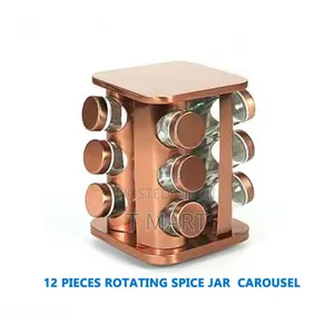 12 Pieces Rotating Spice Jar Carousel