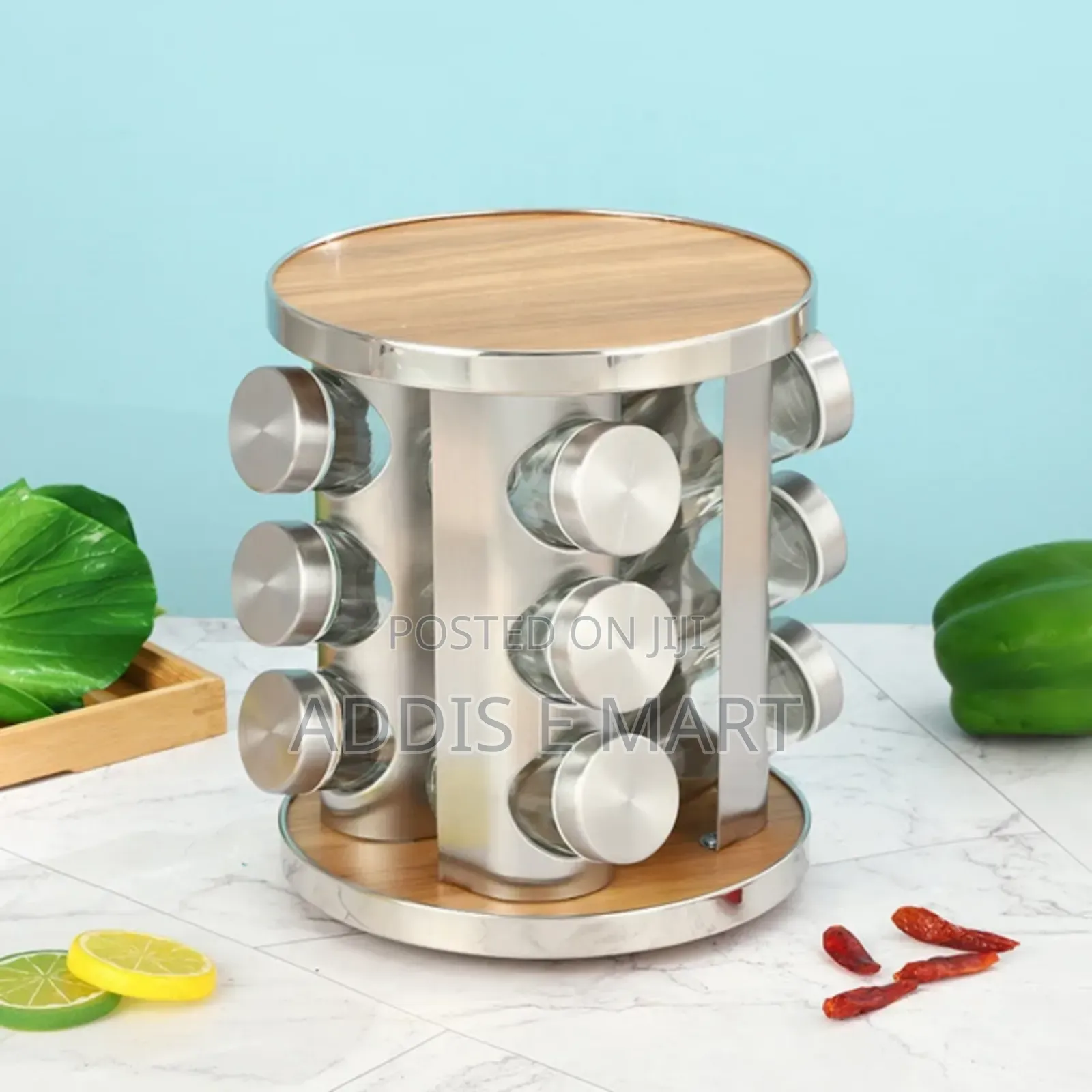 12 Pieces Rotating Spice Jar Carousel