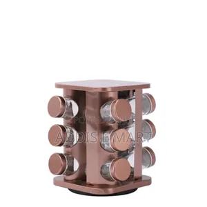 12 Pieces Rotating Spice Jar Carousel