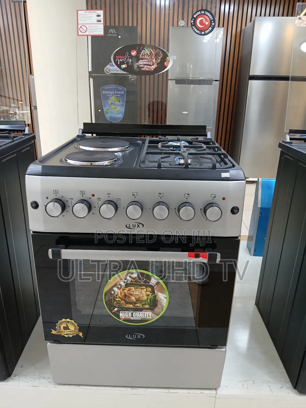 Lux 60x60 Standing Cookerwith Two Gas Burners and Two Electric Burners