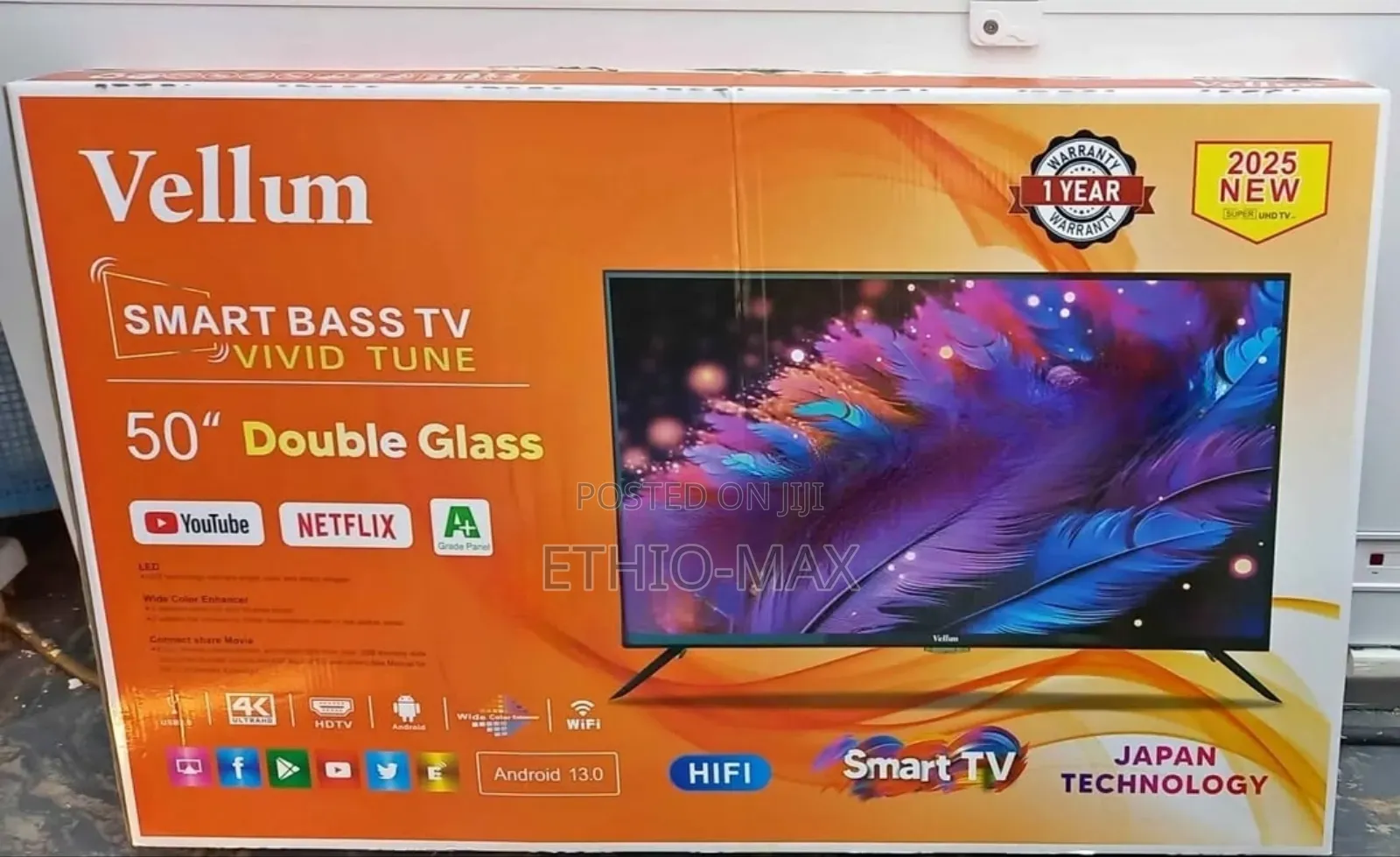 Vellum Tv 50” Smart Android – Japan Technology | Big Screen | New
