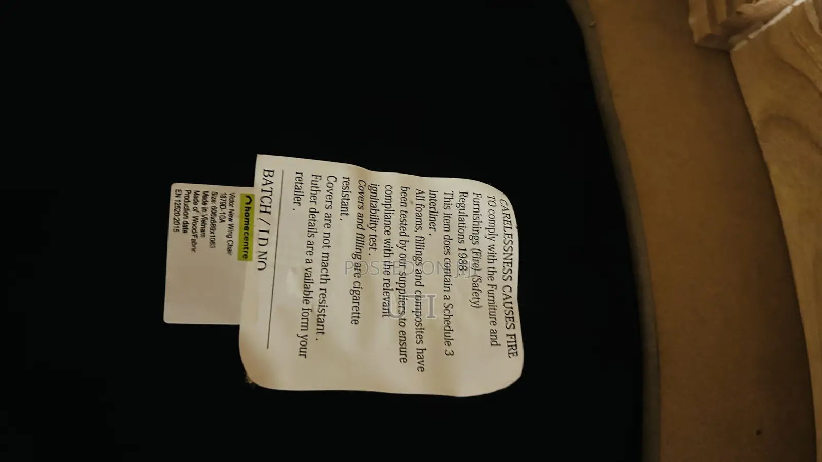 2x Homecentre Victor New Wing Chair, Made in Vietnam, Wood/Fabric